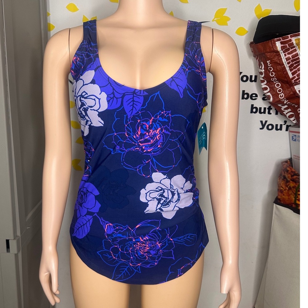 Swimsuits For All Beach Belle Women's Floral Swimsuit Size 12 Blue - Picture 5 of 12